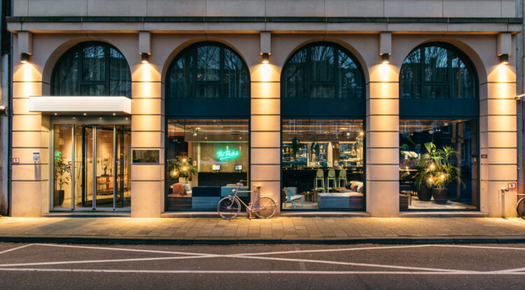 Front view of Hotel The Dutch in Maastricht's trendy Wyck district