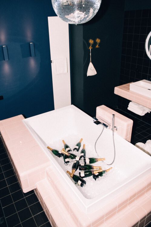 Stylish boutique hotel room in Maastricht with bold interior design